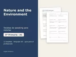 Vista previa - Tarjetas / Manipulativos - Nature and the Environment – Tarjetas de speaking 5º Primaria - Portada