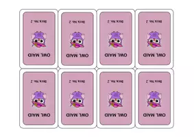 Vorschau - Spiele - Spiel "Owl Maid" zu 50 most common Irregular Verbs - Deck 2 - Deckblatt