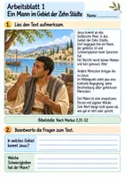 Vorschau - Arbeitsblätter - Jesus hilft einem gehörlosen Mann | Religion Klasse 4 Arbeitsblätter | Evangelische Religionslehre | 10 Arbeitsblätter als PDF - Seite 1