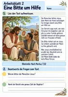 Vorschau - Arbeitsblätter - Jesus hilft einem gehörlosen Mann | Religion Klasse 4 Arbeitsblätter | Evangelische Religionslehre | 10 Arbeitsblätter als PDF - Seite 2