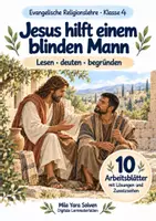 Vorschau - Arbeitsblätter - Jesus hilft einem blinden Mann | Religion Klasse 4 Arbeitsblätter | Evangelische Religionslehre | 10 Arbeitsblätter als PDF - Deckblatt