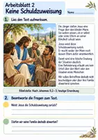 Vorschau - Arbeitsblätter - Jesus hilft einem blinden Mann | Religion Klasse 4 Arbeitsblätter | Evangelische Religionslehre | 10 Arbeitsblätter als PDF - Seite 2