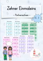 Vorschau - Stationenlernen - Zehner Einmaleins Partnerrechnen/ Partnerabfrage (Kl. 3) - Deckblatt