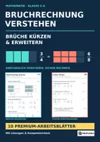 Vorschau - Arbeitsblätter - Brüche kürzen & erweitern | 10 AB | 5–6 - Deckblatt
