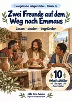 Vorschau - Arbeitsblätter - Zwei Freunde auf dem Weg nach Emmaus | Religion Klasse 4 Arbeitsblätter | Evangelische Religionslehre | 10 Arbeitsblätter als PDF - Deckblatt