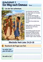 Vorschau - Arbeitsblätter - Zwei Freunde auf dem Weg nach Emmaus | Religion Klasse 4 Arbeitsblätter | Evangelische Religionslehre | 10 Arbeitsblätter als PDF - Seite 1