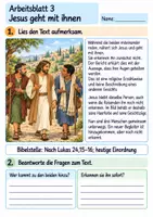 Vorschau - Arbeitsblätter - Zwei Freunde auf dem Weg nach Emmaus | Religion Klasse 4 Arbeitsblätter | Evangelische Religionslehre | 10 Arbeitsblätter als PDF - Seite 3