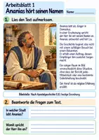 Vorschau - Arbeitsblätter - Ananias hilft Saulus | Religion Klasse 4 Arbeitsblätter | Evangelische Religionslehre | 10 Arbeitsblätter als PDF - Seite 1