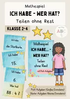 Vorschau - Spiele - Mathespiel: Ich habe, wer hat? Teilen ohne Rest (Kl. 2-4) - Deckblatt