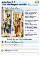 Vorschau - Arbeitsblätter - Jesus erzählt vom Pharisäer und Zöllner | Religion Klasse 4 Arbeitsblätter | Evangelische Religionslehre | 10 Arbeitsblätter als PDF - Seite 2