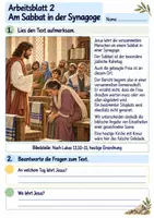 Vorschau - Arbeitsblätter - Jesus richtet eine Frau auf | Religion Klasse 4 Arbeitsblätter | Evangelische Religionslehre | 10 Arbeitsblätter als PDF - Seite 2