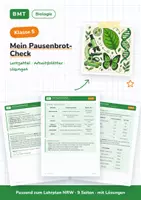 Vorschau - Arbeitsblätter - Mein Pausenbrot-Check (Klasse 5) - Deckblatt