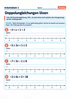 Vorschau - Arbeitsblätter - Doppelungleichungen lösen | Mathematik Klasse 8 Gymnasium | 10 Arbeitsblätter mit Lösungen als PDF - Seite 1
