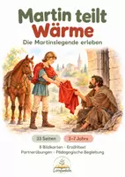 Vorschau - Mal- und Bastelvorlagen - 🎠Sankt Martin – Martin teilt Wärme | Bildkarten, Geschichte & Partnerübungen - Deckblatt