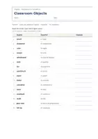 Vista previa - Hojas de trabajo - Classroom Objects – Vocabulario temático de inglés 3º Primaria - página 1