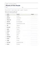 Vista previa - Hojas de trabajo - Rooms of the House – Vocabulario temático de inglés 3º Primaria - página 1