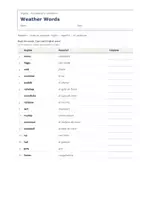 Vista previa - Hojas de trabajo - Weather Words – Vocabulario temático de inglés 3º Primaria - página 1