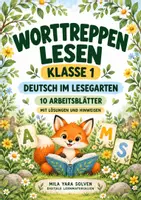 Vorschau - Arbeitsblätter - Worttreppen lesen Klasse 1 – Tierfreunde | Deutsch Klasse 1 | 10 Arbeitsblätter als PDF - Deckblatt