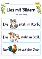 Vorschau - Arbeitsblätter - Bildwörter lesen Klasse 1 – Tierfreunde | Deutsch Klasse 1 | 10 Arbeitsblätter als PDF - Seite 2