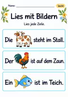 Vorschau - Arbeitsblätter - Bildwörter lesen Klasse 1 – Tierfreunde | Deutsch Klasse 1 | 10 Arbeitsblätter als PDF - Seite 3