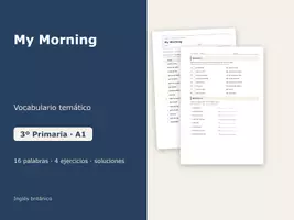 Vista previa - Hojas de trabajo - My Morning – Vocabulario temático de inglés 3º Primaria - Portada