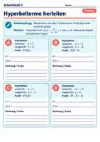 Vorschau - Arbeitsblätter - Hyperbelterme aus Asymptoten und Punkt | Mathematik Klasse 8 Gymnasium | 10 Arbeitsblätter mit Lösungen als PDF - Seite 1