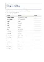 Vista previa - Hojas de trabajo - Going on Holiday – Vocabulario temático de inglés 3º Primaria - página 1