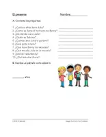 Vorschau - Arbeitsblätter - El presente Lectura y Hoja de Trabajo: Spanishes Arbeitsblatt - Seite 1