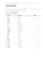 Vista previa - Hojas de trabajo - Wild Animals – Vocabulario temático de inglés 4º Primaria - página 1