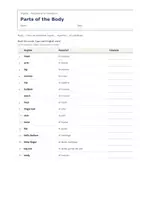 Vista previa - Hojas de trabajo - Parts of the Body – Vocabulario temático de inglés 4º Primaria - página 1