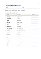 Vista previa - Hojas de trabajo - Signs of the Seasons – Vocabulario temático de inglés 4º Primaria - página 1