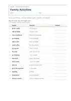 Vista previa - Hojas de trabajo - Family Activities – Vocabulario temático de inglés 4º Primaria - página 1