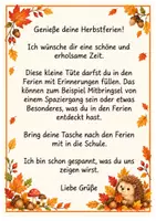 Vorschau - Arbeitsblätter - Herbstliche Plaudertasche Herbstferien Ferientasche - Seite 1