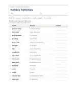 Vista previa - Hojas de trabajo - Holiday Activities – Vocabulario temático de inglés 4º Primaria - página 1