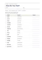 Vista previa - Hojas de trabajo - How Do You Feel? – Vocabulario temático de inglés 4º Primaria - página 1