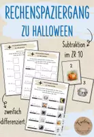 Vorschau - Arbeitsblätter - Rechenspaziergang zu Halloween: Subtraktion im ZR 10 - zweifach differenziert - Mathe 1. Klasse - Deckblatt