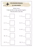 Vorschau - Arbeitsblätter - Rechenspaziergang zu Halloween: Subtraktion im ZR 10 - zweifach differenziert - Mathe 1. Klasse - Seite 1