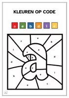 Voorbeeld - Kleuren op code – leesletters A-Z - Pagina 1