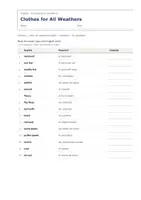 Vista previa - Hojas de trabajo - Clothes for All Weathers – Vocabulario temático de inglés 5º Primaria - página 1