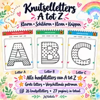 Voorbeeld - Knutselletters A-Z knip plak kleur kleef - Voorblad