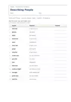 Vista previa - Hojas de trabajo - Describing People – Vocabulario temático de inglés 5º Primaria - página 1
