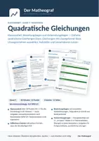 Vorschau - Test - Quadratische Gleichungen (Kl. 9) – Klassenarbeit mit Bewertung und Vorbereitung - Deckblatt