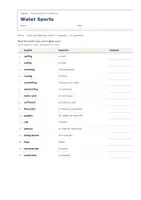 Vista previa - Hojas de trabajo - Water Sports – Vocabulario temático de inglés 5º Primaria - página 1
