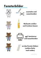 Vorschau - Mal- und Bastelvorlagen - Fensterbilder Ausmalbilder Bären zum Erstlesebuch Freebie - Seite 2