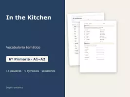 Vista previa - Hojas de trabajo - In the Kitchen – Vocabulario temático de inglés 6º Primaria - Portada