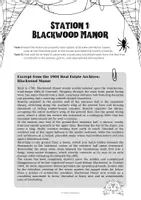 Vorschau - Arbeitsblätter - Halloween Englisch Sek II: The Mystery of Blackwood Manor – Stationenlernen zu Reading, Vocabulary & Grammar - Seite 1