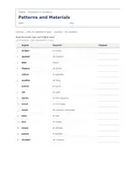 Vista previa - Hojas de trabajo - Patterns and Materials – Vocabulario temático de inglés 1º ESO - página 1