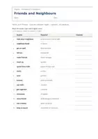 Vista previa - Hojas de trabajo - Friends and Neighbours – Vocabulario temático de inglés 1º ESO - página 1