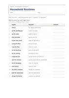 Vista previa - Hojas de trabajo - Household Routines – Vocabulario temático de inglés 1º ESO - página 1