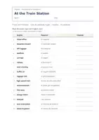 Vista previa - Hojas de trabajo - At the Train Station – Vocabulario temático de inglés 1º ESO - página 1